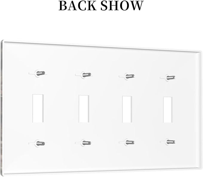 Light Switch Covers Rustic Brown Wood Pattern Splice Plank Quad Toggle Electrical Faceplate 4 Gang Wall Plate Decorative Switch Plates For Farmhouse Cabin Decor