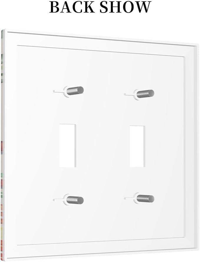 Decorative Switch Plates Boho Mushrooms Frogs Butterflies Flowers Moon Stars 2 Gang Double Toggle Wall Plate Outlet Light Switch Cover Electrical Faceplate for Kids room Bedroom Decor