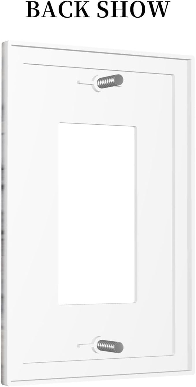Grey And White Marble Abstract Art Print Decorative Outlet Covers 1 Gang Single Rocker Light Switch Cover Plate Wall Plates GFCI Faceplate for Bathroom Kitchen Decor