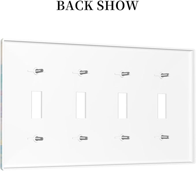 Sea Turtle Starfish Ocean Quad Toggle Wall Plate Decorative 4 Gang Light Switch Covers Electrical Switchplate Home Decorate Faceplat for Bathroom Bedroom Kitchen Room 4.5 x 8 Inch
