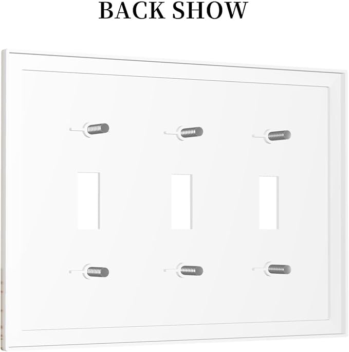 Light Switch Cover Plate Minimalist Floral Boho Botanical Wildflowers 3 Gang Triple Toggle Decorative Switch Plates Wall Plates Electrical Switchplate Faceplate for Bathroom Bedroom Decor