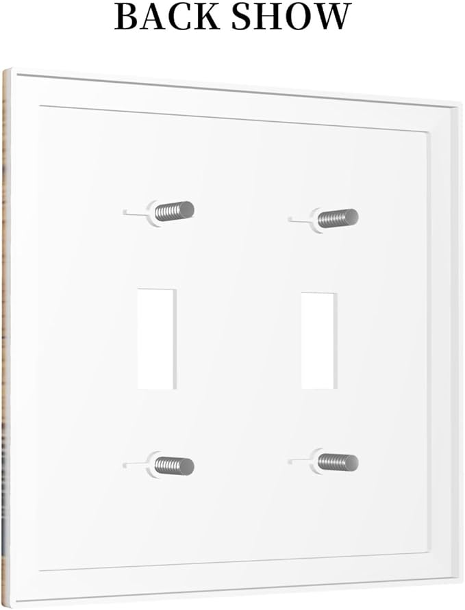 Forest Pine Tree Woodland Woods Grain Decorative 2 Gang Outlet Light Switch Cover Double Toggle Switch Wall Plate, Unbreakable Polycarbonate Thermoplastic Face Plate(Not Wood)