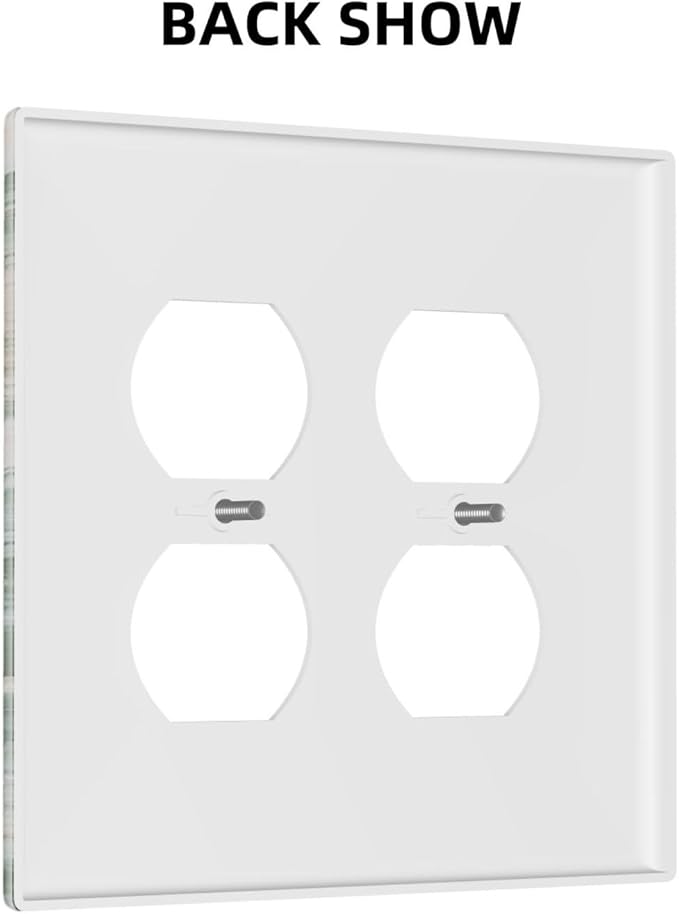 Decorative Outlet Covers with Modern Luxury Green Marble Texture Design 2 Gang Wall Plate Double Duplex Receptacle Light Switch Cover Switch Plate Cover for Kitchen Bathroom Decor