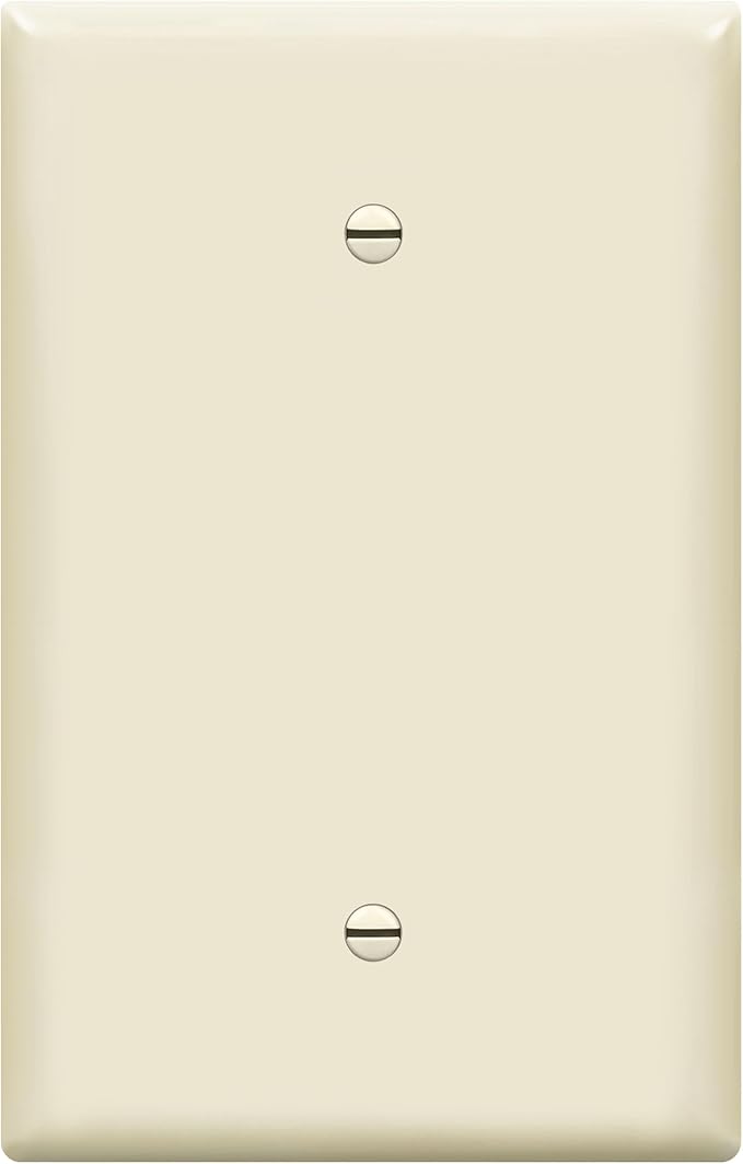 ENERLITES Blank Device Wall Plate, Jumbo Blank Cover, Gloss Finish, Oversized 1-Gang 5.5" x 3.5", Polycarbonate Thermoplastic, 8801O-LA, Light Almond