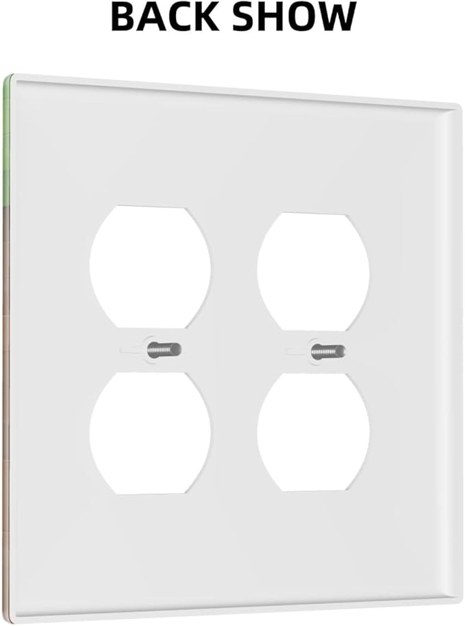 Pixel Style Gamer Themed Grass Block Outlet Covers 2 Gang Double Duplex Decorative Light Switch Covers Electrical Wallplates Socket Faceplate for Kids Room Office Home Decor