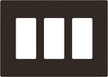 ENERLITES Screwless Decorator Wall Plates Child Safe Outlet Covers, Gloss Finish, Medium Size 3-Gang 4.88" H x 6.77" L, Unbreakable Polycarbonate Thermoplastic, SI8833M-BR, Brown