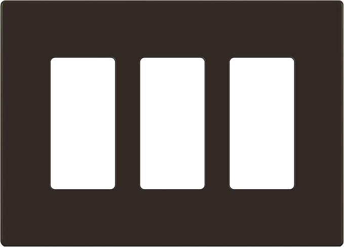 ENERLITES Screwless Decorator Wall Plates Child Safe Outlet Covers, Gloss Finish, Medium Size 3-Gang 4.88" H x 6.77" L, Unbreakable Polycarbonate Thermoplastic, SI8833M-BR, Brown