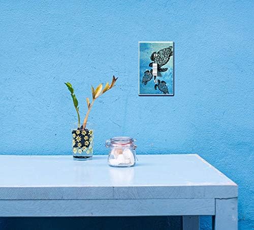 WIRESTER Single Gang Toggle Light Switch Plate/Wall Plate Cover - Ocean Sea Turtles