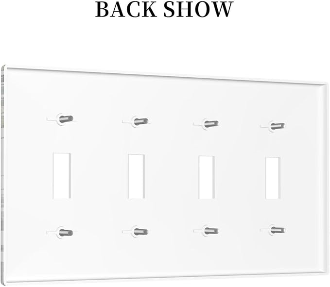 Light Switch Covers Sage Plant Red Mushroom Butterfly Wild Flower Quad Toggle Electrical Faceplate 4 Gang Wall Plate Decorative Switch Plates For Bed Room Kids Room Decor