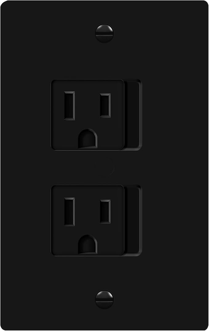 ENERLITES Child Proof Outlet Cover, Self-Closing, Fits Both Duplex and Decorator Outlet, Safety Design, Tamper-Resistant Socket Plug for Receptacle, Size 4.68" x 2.93", 8800-TR, Black