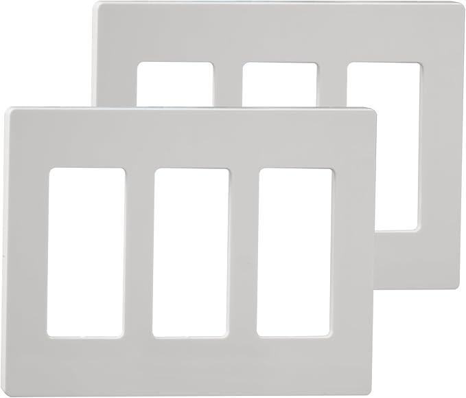 Wall Plates Screwless Design Outlet Covers Child Proof Safety Switch Plate Covers Easy Clean & Install Cover Plates Pack of 2 White