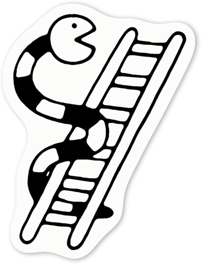 Azeeda 4 x 'Snakes & Ladders' White Premium Vinyl Decal Stickers – Waterproof, Durable & Easy to Apply - Ideal for Car Bumpers, Windows, Bins and More (DW00024893)