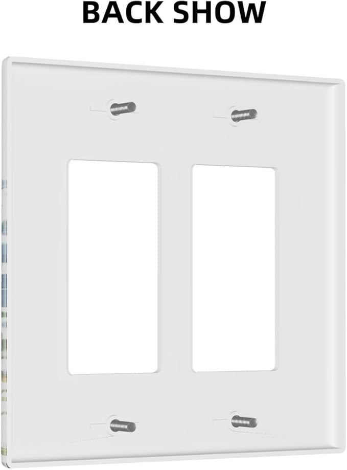 Outlet Covers Colorful Wildflowers Plants Flowers on White Background 2 Gang Light Switch Cover Plate Double Rocker Switch plate Covers Decorative Wall Plates Electrical GFCI Receptacle for Home Decor