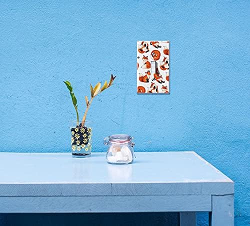 WIRESTER Single Gang Toggle Light Switch Plate/Wall Plate Cover - Red Fox Funny Playful Postures
