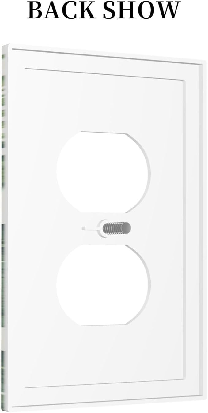 Tropical Leaf Jungle Botanical Palm Tree Greenery Floral Outlet Covers 1 Gang Duplex Light Switch Cover Decorative Switch Plates Electrical Receptacle Faceplate Wall Plate for Bedroom Living Room