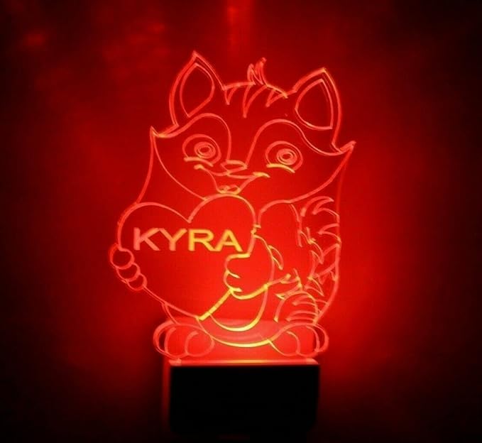 MIRROR MANIA Night Light Multi Color Personalized LED Plug-in, Ultra-Slim Touch Night Light Smart Dusk to Dawn Sensor, Kids Children's Bedroom Kitchen Bathroom Hallway Play Room Variations (Cat)