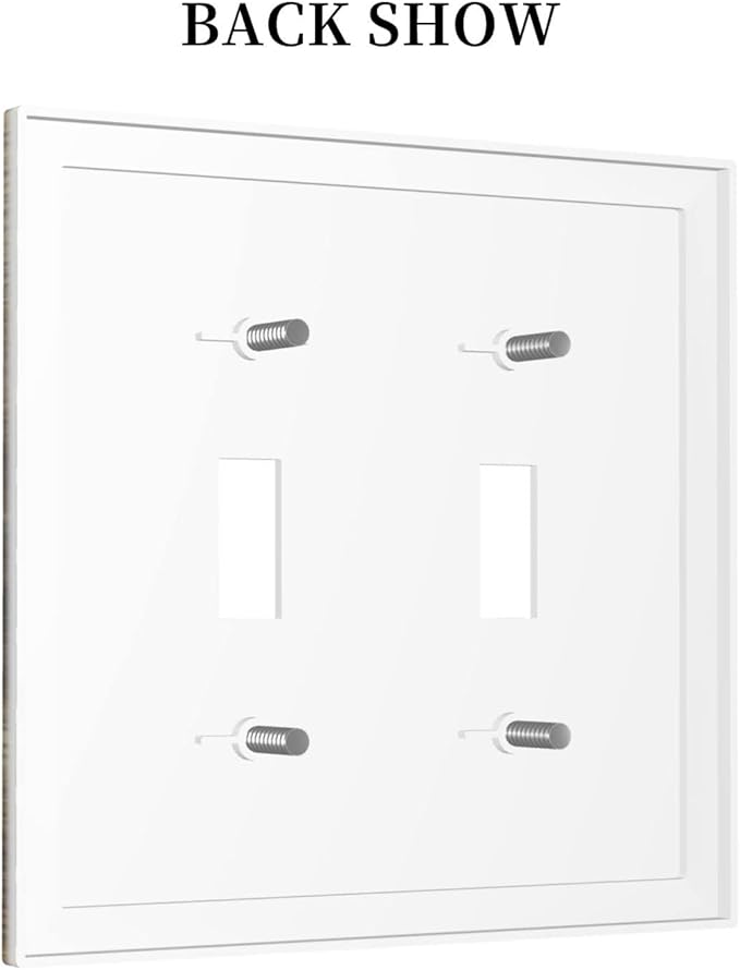 Vintage Brown Wood 2 Gang LightSwitch Plate Cover Double Toggle Wall Plate Decorative Faceplate Electrical Wallplate Farmhouse Blue Grey Wood Barn Door Kitchen Bathroom Bedroom Home Decor 5" x 4.9