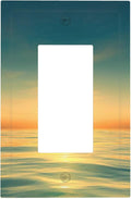 Serene Coastal Sunset Single Rocker Switch Cover - 1-Gang Standard US Size Minimalist Ocean Landscape Design Light Switch Covers for Bathroom Decor
