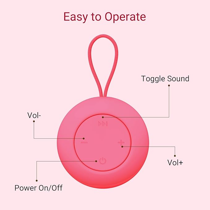 Jaroco Portable Baby Sound Machine [White Noise for Babies Kids Adults][Sleep Soother][12 Soothing Sounds] 15 Hours Battery Life, Registry Gift,Shower,Clips on Baby Stroller Rose