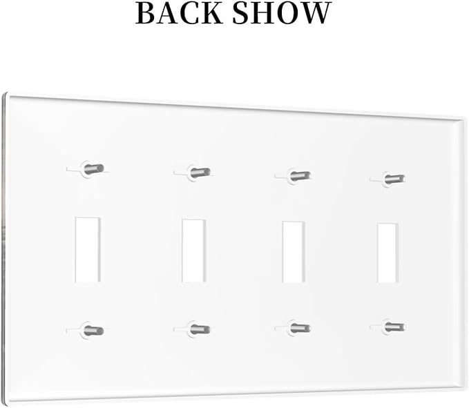 Light Switch Covers Wood Board Wildlife Cute Bear Deer Forest Rustic Quad Toggle Electrical Faceplate 4 Gang Wall Plate Decorative Switch Plates for Bathroom Farmhouse Decor