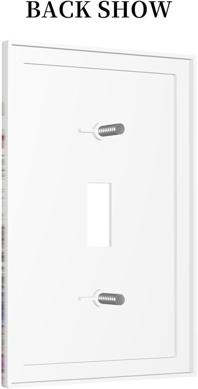 Decorative Light Switch Cover Boho Wildflower Colorful Floral Butterfly 1 Gang Single Toggle Device Electrical Faceplate Switchplates Decorator Outlet Wall Plate For Bed Room Living Room