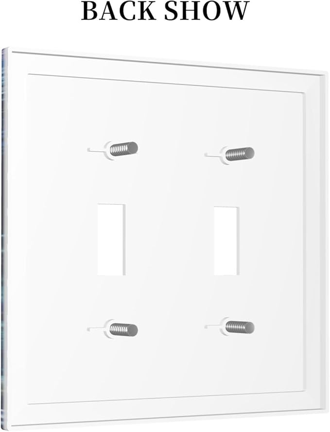 Jellyfish Sea Turtle Fantasy Ocean Coral Underwater World Decorative Switch Plates 2 Gang Double Toggle Outlet Light Switch Cover Wall Plate Electrical Faceplate for Nursery Kids Room Decor