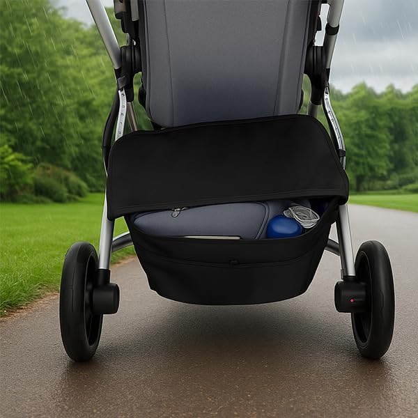 Stroller Basket Cover for UPPAbaby Vista V2 & V3 Accessories – Water-Resistant Storage Protector, Conceals Items, Easy Clip-On Access