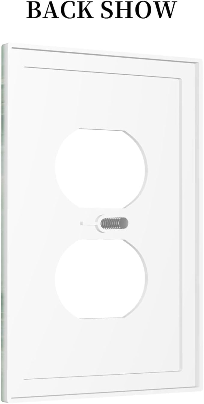 Outlet Covers Green Marble Pattern 1 Gang Duplex Light Switch Cover Plate Decorative Switch Plate Covers Electrical Socket Cover for Home Bedroom Decor