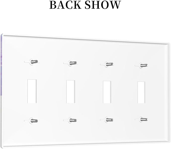 Cat Rainbow Quad Toggle Wall Plate Decorative 4 Gang Light Switch Covers Electrical Switchplate Home Decorate Faceplat for Bathroom Bedroom Kitchen Room 4.5 x 8 Inch
