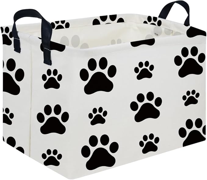 Rectangular Dog Basket,Nursery Hamper,Collapsible canvas kids toy storage box,Kids room storage basket,Gift Basket(Dogs)