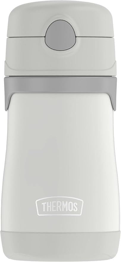 THERMOS BABY 10 ounce Stainless Steel Vacuum Insulated Straw Bottle, Gray