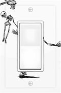Decorative Outlet Covers Skeleton Basketball Funny Skull Stick Figure 1 Gang Single Rocker Light Switch Cover Plate Wall Plates Gfci Faceplate For Home Office Decor