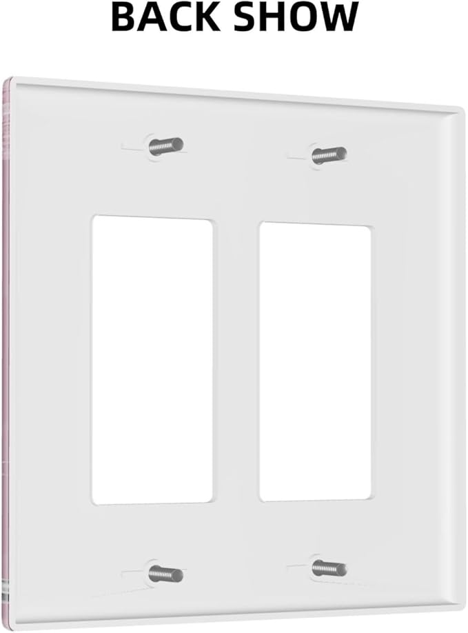 Sparkling Diamonds Pink Silver Glitter Drops Print 2 Gang Rocker Decora Light Switch Covers Decorative Unique Dual Outlet Covers Wall Plate Electrical Faceplate Switchplate GFCI for Bedroom Decor