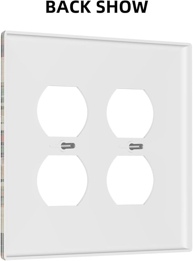Outlet Covers Southwest Rustic American Indian Aztec Boho 2 Gang Double Duplex Decorative Light Switch Covers Electrical Wallplates Socket Faceplate for Bed Room living Room Decor