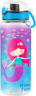 Home Tune Cute Water Bottle for School Kids Girls, BPA FREE Tritan & Leak Proof & Easy Clean & Carry Handle, 23oz/ 680ml (Mermaid 2)