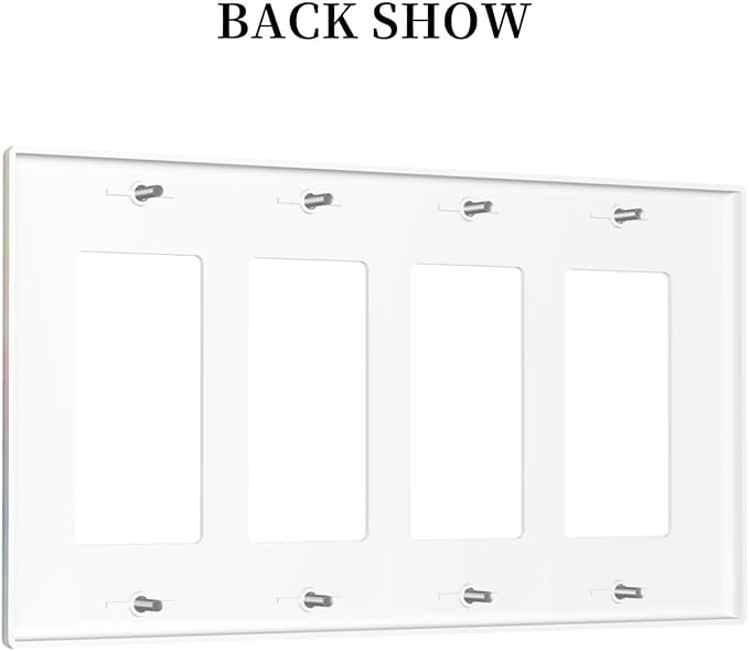 Skeleton Flower Quad Rocker Wall Plate Decorative 4 Gang Light Switch Covers Electrical Switchplate Home Decorate Faceplat for Bathroom Bedroom Kitchen Room 4.5 x 8 Inch