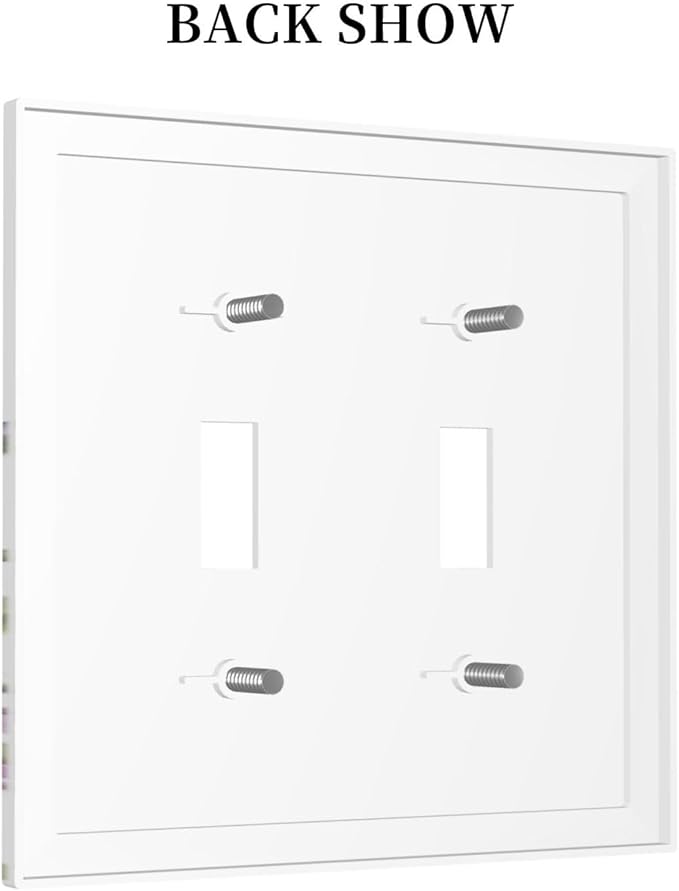 Colorful Wildflowers Dragonfly Lavender Butterfly Insect Decorative Switch Plates 2 Gang Double Toggle Outlet Light Switch Cover Wall Plate Electrical Faceplate for Bedroom Living Room Decor