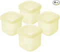 Olababy Clear Sense Silicone Storage Containers 4pk for Baby Food, Snacks, Formula, Puree, Sauce & More | Micro Plastic & BPA-Free | Daycare Essentials for Toddlers and Kids (Lemon, 4 oz / 120 ml)