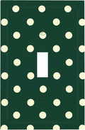 Hunter Green Polka Dot 1-Gang Toggle Light Switch Plate, Retro Preppy Vintage Emerald Dot Decorative Wall Plate for All Room Home Decor