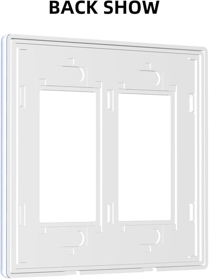 Decorative Solid Navy Blue 2 Gang Double Decorator/Rocker Light Switch Cover Ocean Royal Blue Outlet GFCI Wall Plate Electrical Faceplate Covers Screwless