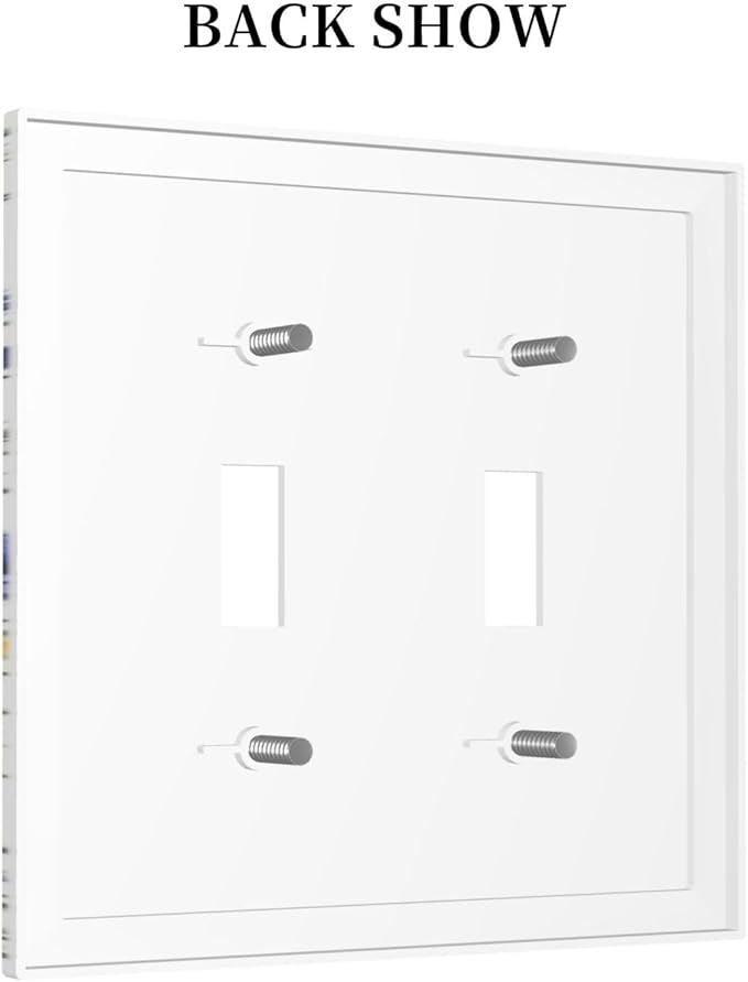 Decorative Switch Plates Floral Colorful Green Leaf Wildflower 2 Gang Double Toggle Outlet Light Switch Cover Wall Plate Electrical Faceplate For Bed Room Living Room Decor