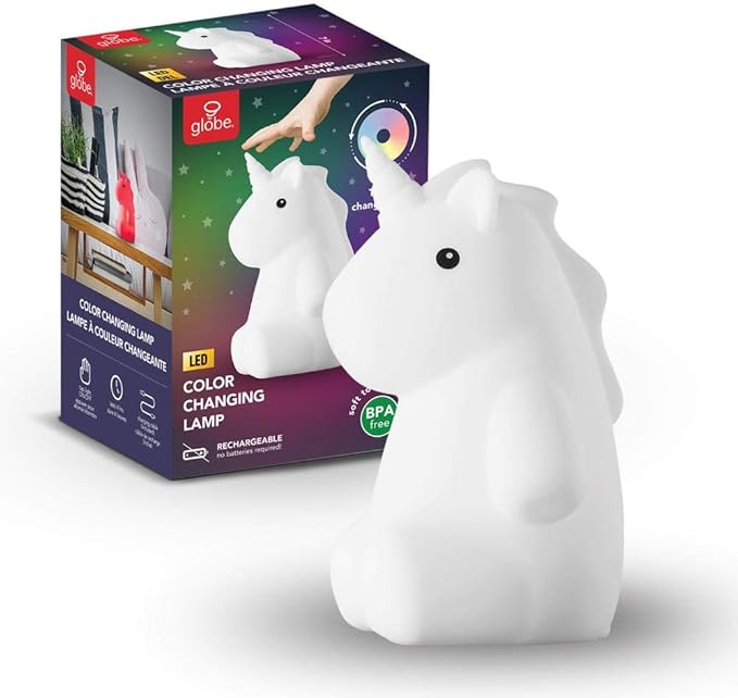 Adorable Multicolor Changing Integrated LED Rechargeable Silicone Night Light for Baby and Kids Rooms (Rylie The Unicorn)