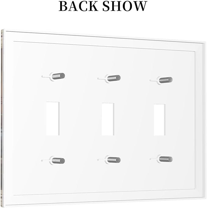Simple Home Country Life Triple Toggle Decorator Outlet Light Switch Wall Plate Cover Kitchen Western Cabin Coffee Beans Cup Bar Clock Jumbo Decorative 3 Gang Three Device Receptacle Faceplate Cover