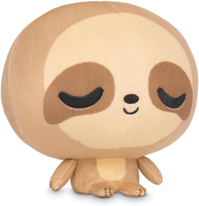 TeeTurtle Cloudheads Comet the Sloth Plush - 5-Inch Stuffed Animal with Embroidered Details - Soft Cuddly Plush Toys for Kids, Teens, and Adults
