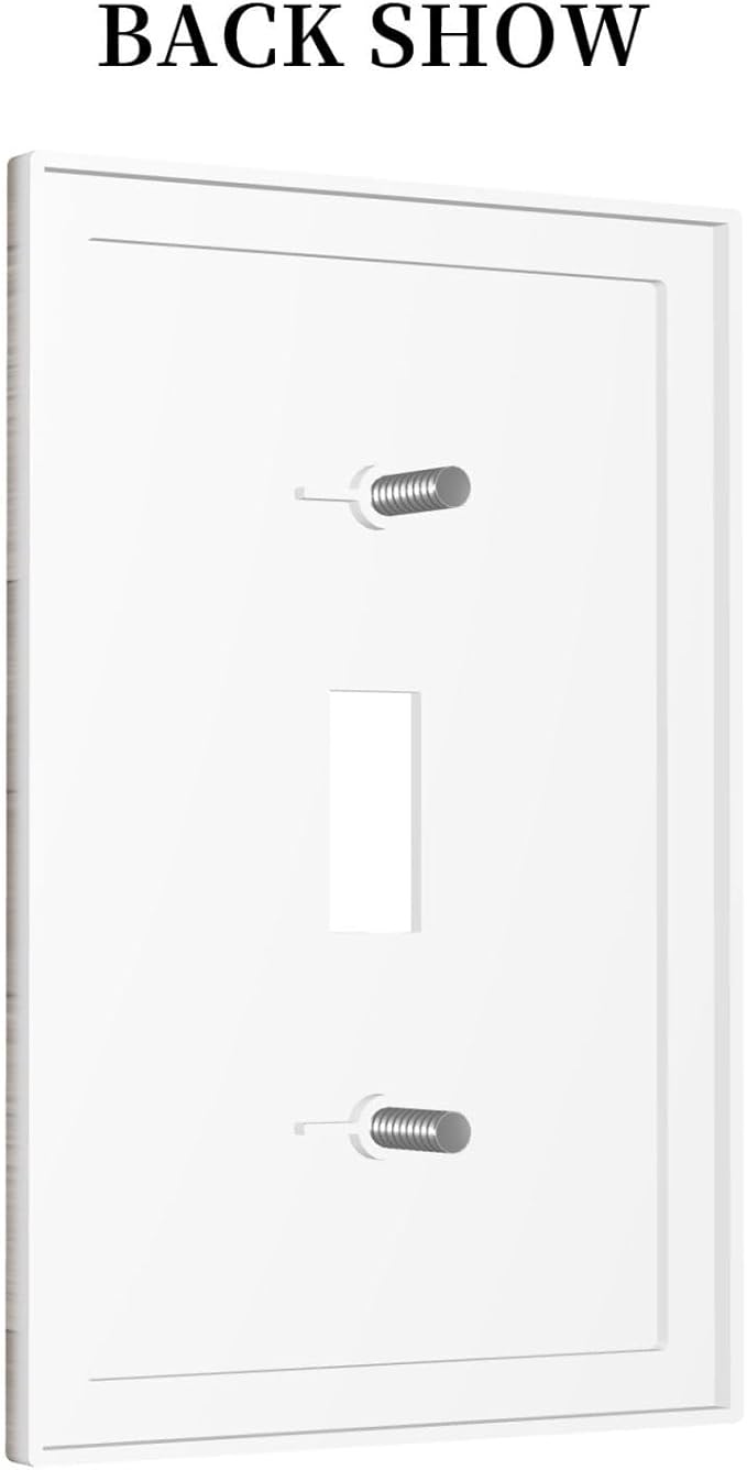 White/Brown Wood Sweet Home Art Sign Decorative Light Switch Cover 1-Gang Vintage Country Farm Family Wooden Letters Single Toggle Wall Plate Electrical Device Outlet Switch Faceplate Cover Jumbo Size