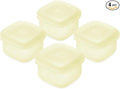 Olababy Clear Sense Silicone Storage Containers 4pk for Baby Food, Snacks, Formula, Puree, Sauce & More | Micro Plastic & BPA-Free | Daycare Essentials for Toddlers and Kids (Lemon, 2 oz / 60 ml)