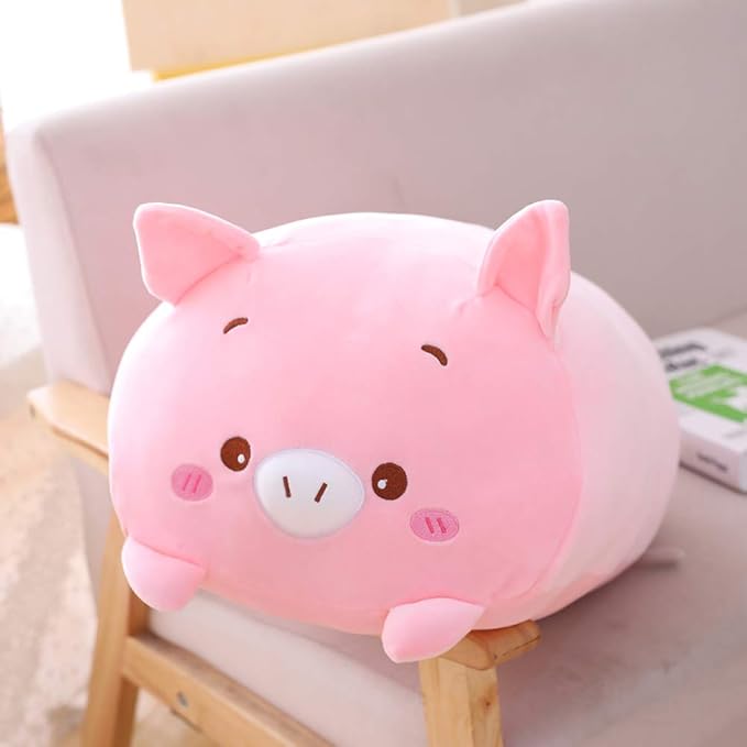 Pig Plush Pillow, Soft Pink Pig Stuffed Animal Body Pillow Toy Gifts for Bedding, Kids, 23.6"