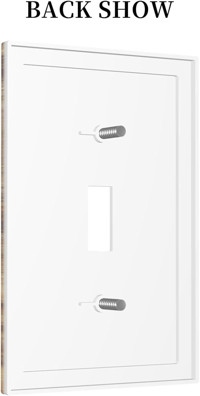 Distressed Wood Brown Wood Texture Decorative Light Switch Cover 1 Gang Single Toggle Device Electrical Faceplate Switchplates Decorator Outlet Wall Plate for Farmhouse Home Decor