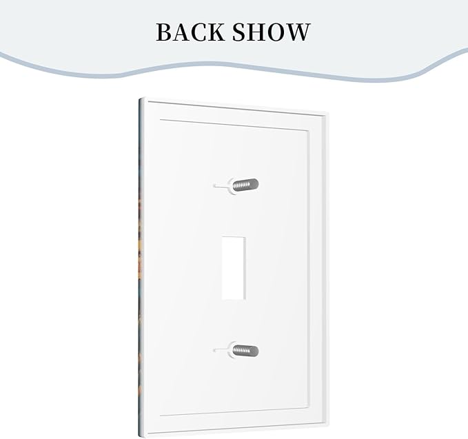 Light Switch Cover Plate Vintage Forest Sun Boho Mountain Starry Sky 1 Gang Single Toggle Decorative Switch Plates Wall Plates Electrical Faceplate for Bathroom Bedroom Decor