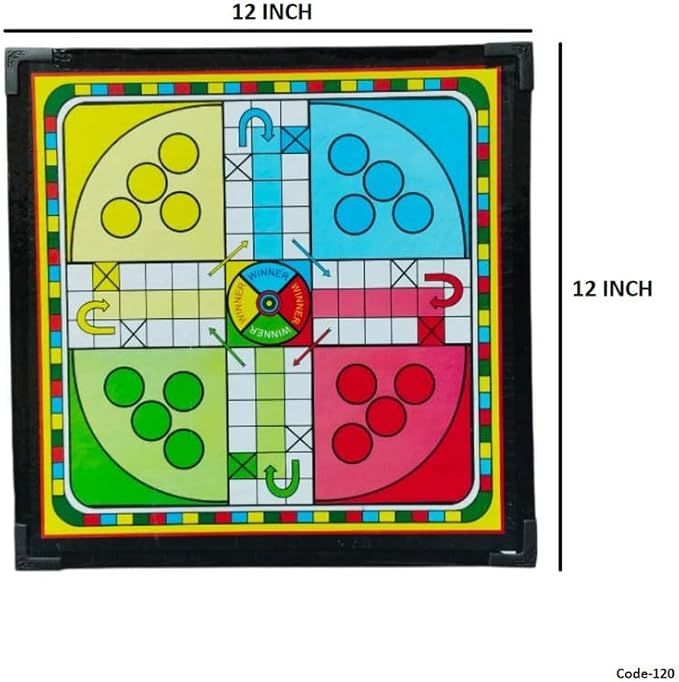 Snakes and Ladders Board Game, Ludo Board Game 2 in 1 Classic Game Set 2-4 Players Famliy Dice Games 12 Inch